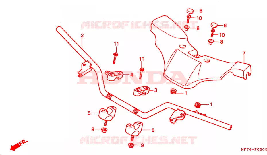 GUIDON Honda ATV 90 FOURTRAX 1999  TRX90X
