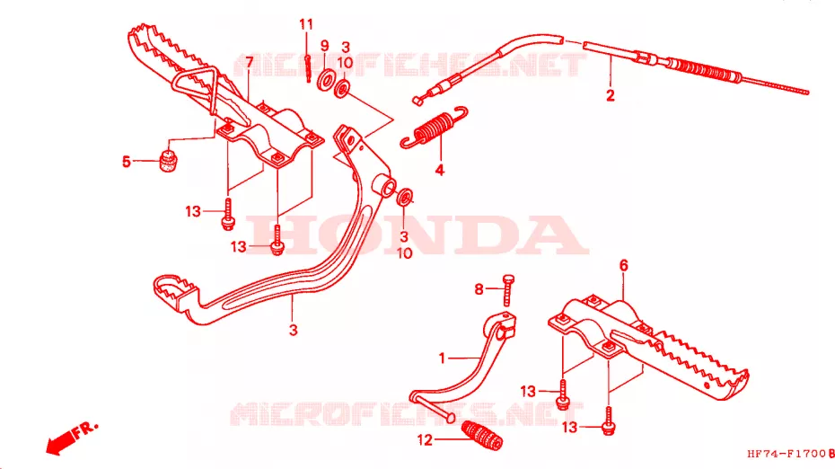 REPOSE PIED Honda ATV 90 FOURTRAX 2000  TRX90Y