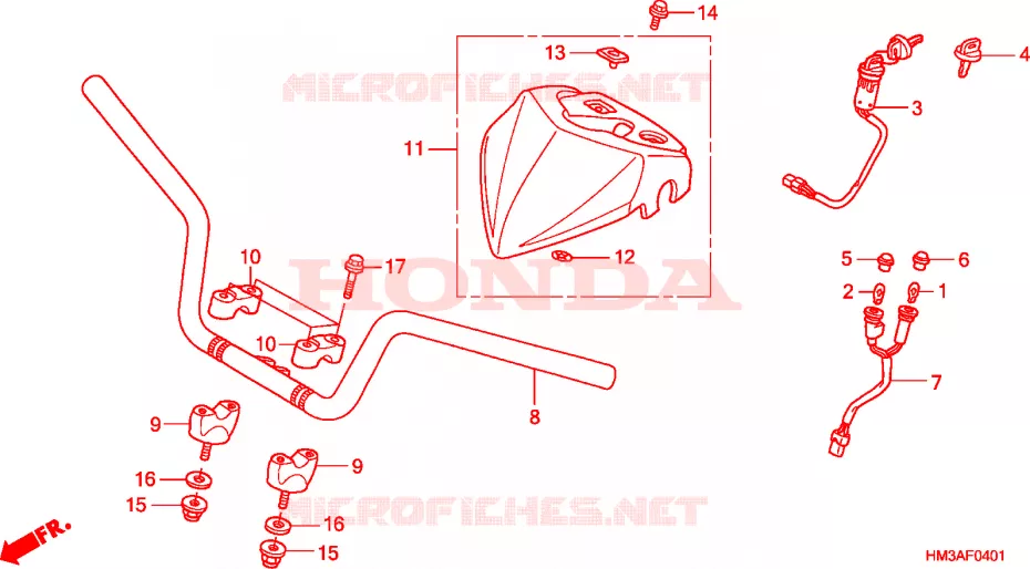 GUIDON (TRX300EX'07,'08) Honda ATV 300 FOURTRAX 2007  TRX300EX7