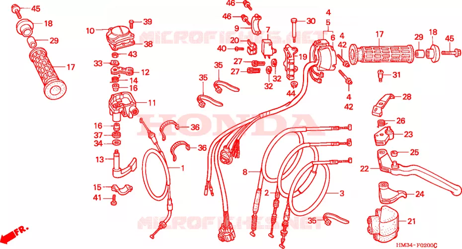 COMMODOS - POIGNEES Honda ATV 300 FOURTRAX 1997  TRX300EXV