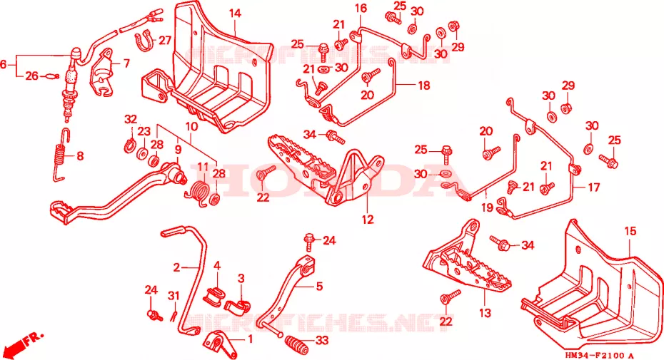REPOSE PIED Honda ATV 300 FOURTRAX 1994  TRX300EXR
