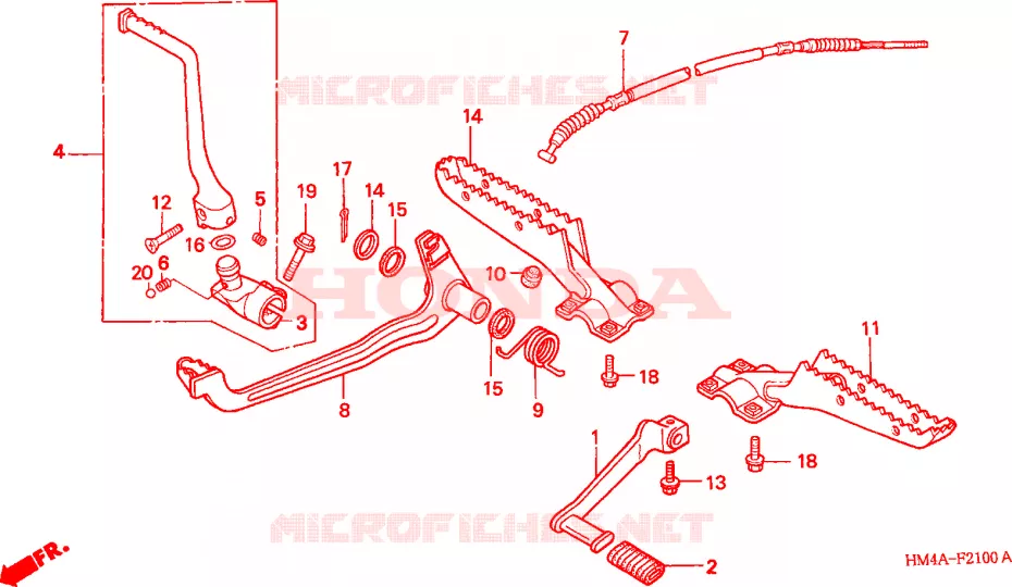 REPOSE PIED Honda ATV 300 FOURTRAX 2000  TRX300Y
