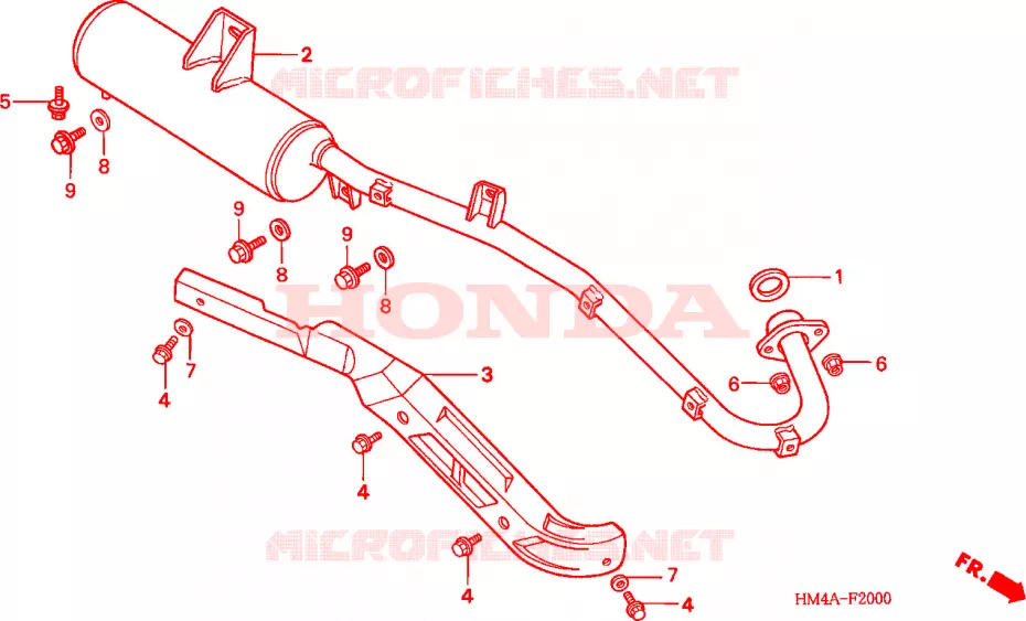 SILENCIEUX D'ECHAPPEMENT Honda ATV 300 FOURTRAX 2000  TRX300Y