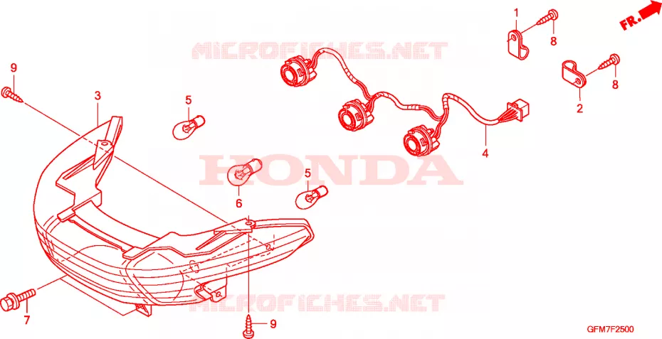 FEUX ARRIERE Honda SCOOTER 110 LEAD 2012  NHX110WHA
