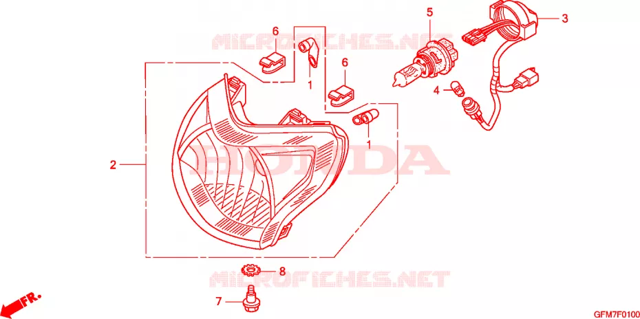 PHARE Honda SCOOTER 110 LEAD 2012  NHX110WHA