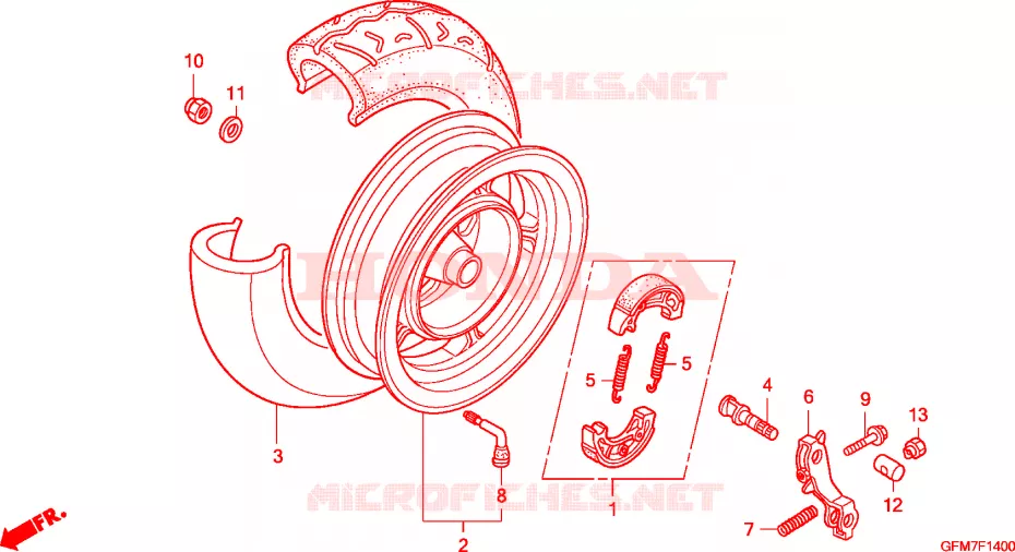 ROUE ARRIERE Honda SCOOTER 110 LEAD 2012  NHX110WHA