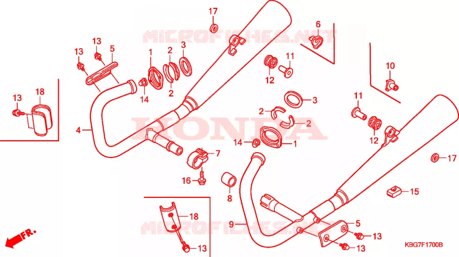 SILENCIEUX D'ECHAPPEMENT Honda MOTO 250 CB 2005  CB2505