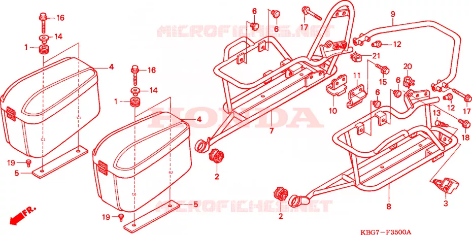 VALISES Honda MOTO 250 CB 2004  CB250P4