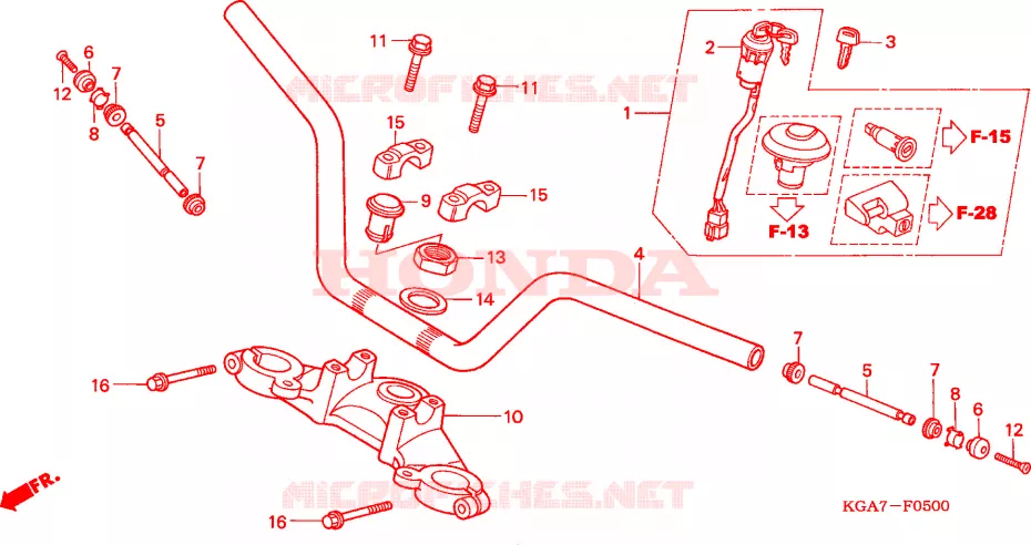 GUIDON - TE DE FOURCHE Honda MOTO 125 CG 2004  CG125ES4