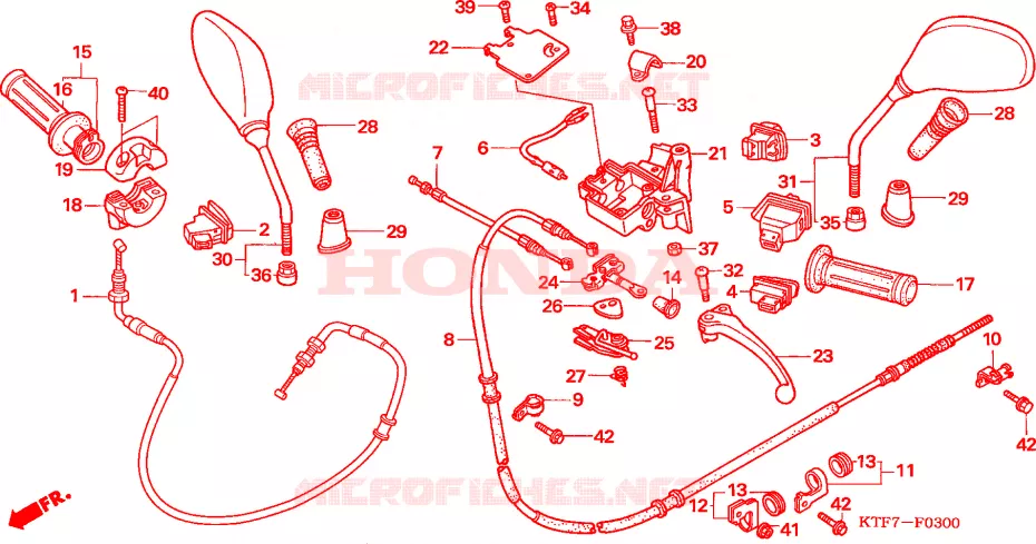 LEVIER DE GUIDON - CABLE - COMMODO Honda SCOOTER 150 SH 2008  SH1508