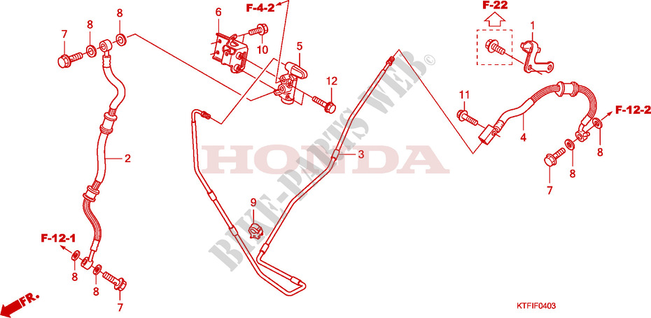 DURITE DE FREIN AR./TUYAU DE FREIN(SH125/R/150/R) pour Honda SH 150 R TOP BOX de 2010