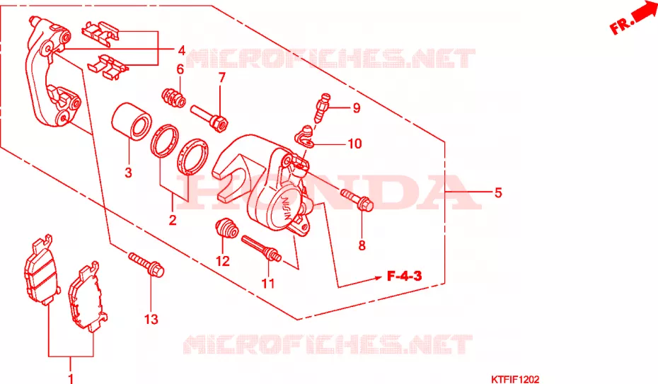 ETRIER DE FREIN ARRIERE (SH125/R/150/R) Honda SCOOTER 150 SH 2010  SH150RA