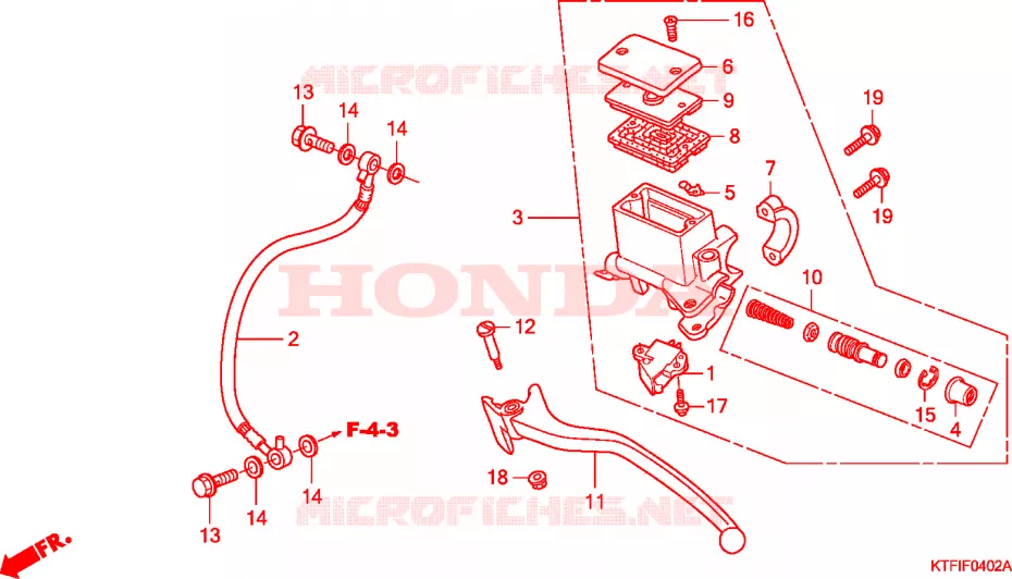 MAITRE-CYLINDRE FREIN AR.(SH125/R/150/R) Honda SCOOTER 125 SH 2010  SH125RA_TB
