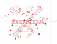 TOP CASE 35 L PEARL MONTANA BLUE pour Honda SH 300 SPECIAL de 2009