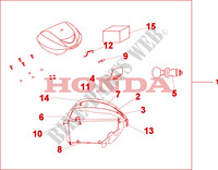 TOP CASE 35 L QUASAR SILVER pour Honda SH 300 ABS SPORT de 2009