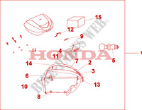 TOP CASE 35 L VELVET RED METALLIC pour Honda SH 300 SPECIAL de 2009