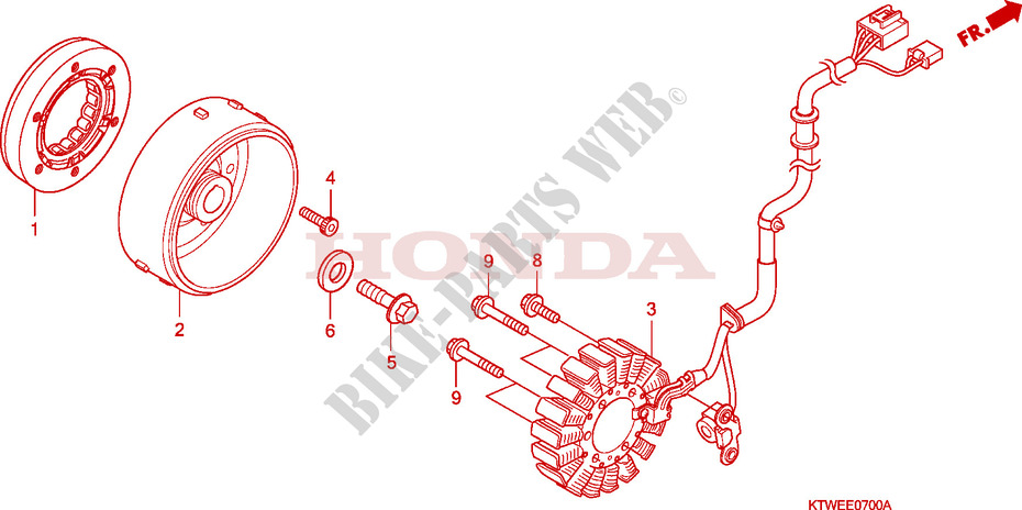 ALTERNATEUR pour Honda SH 300 SPORTY ABS TOP BOX de 2010