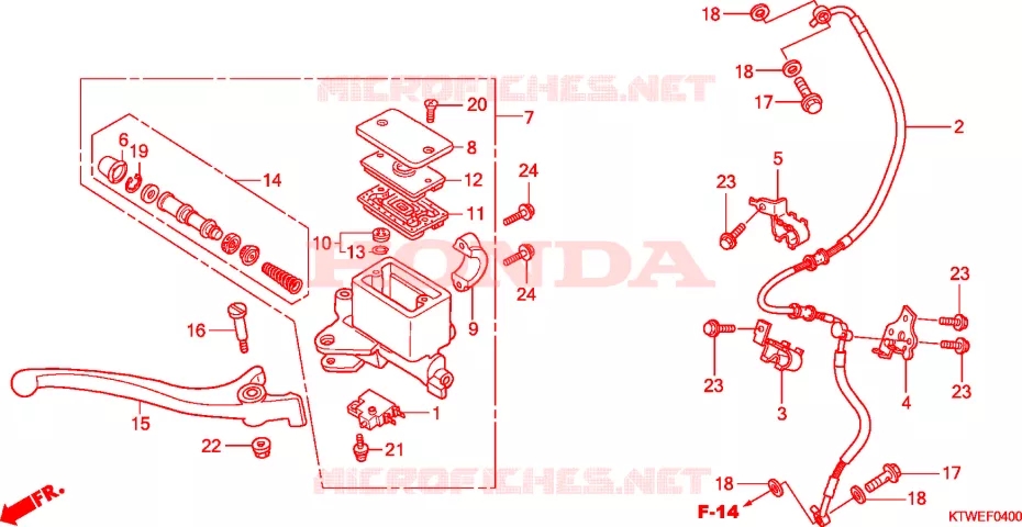 MAITRE-CYLINDRE FREIN AV.(SH300/R) Honda SCOOTER 300 SH 2010  SH300AA
