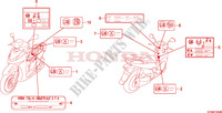 ETIQUETTE DE PRECAUTIONS pour Honda SH 300 ABS de 2011