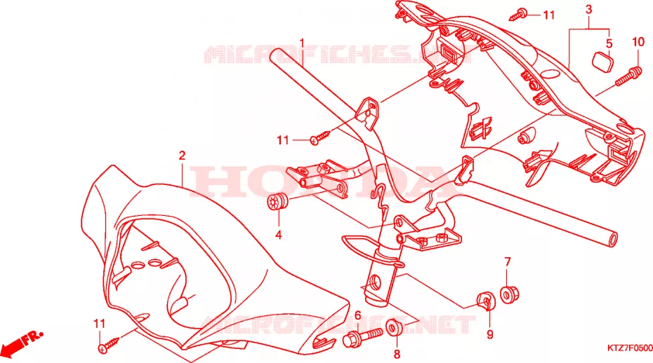 GUIDON - CARENAGE Honda SCOOTER 125 PES 2007  PES1507