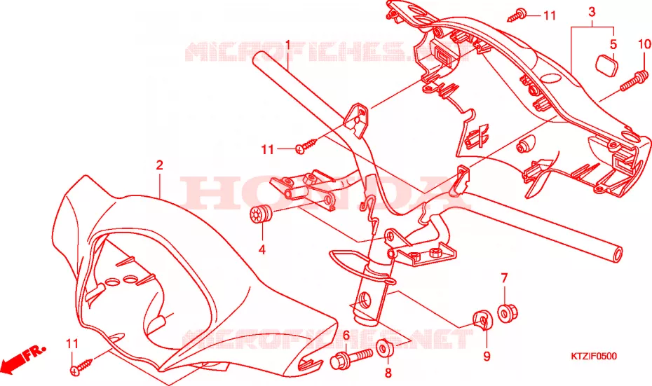 GUIDON - CARENAGE Honda SCOOTER 125 PES 2009  PES1509