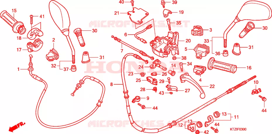 LEVIER DE GUIDON - CABLE - COMMODO Honda SCOOTER 125 PES 2009  PES1509