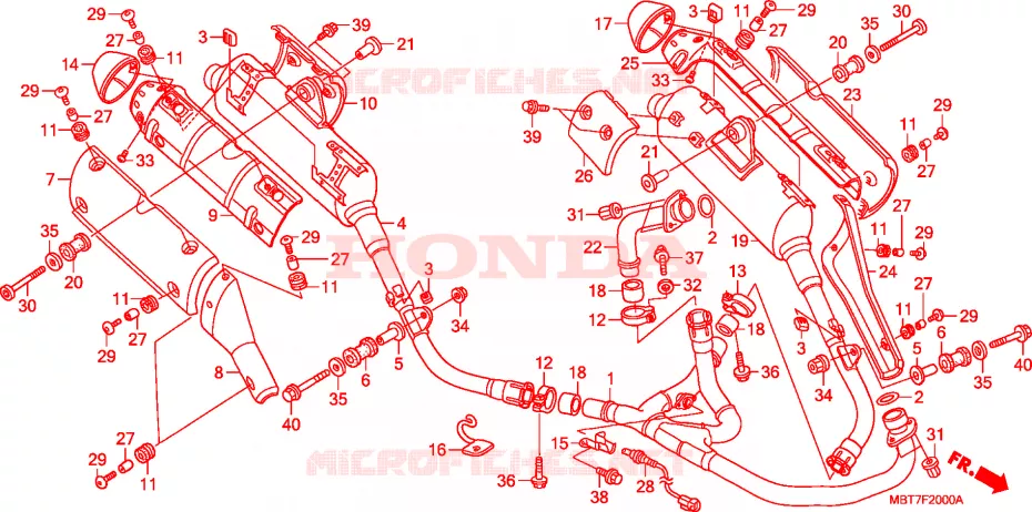 SILENCIEUX D'ECHAPPEMENT Honda MOTO 1000 VARADERO 2007  XL1000VA7