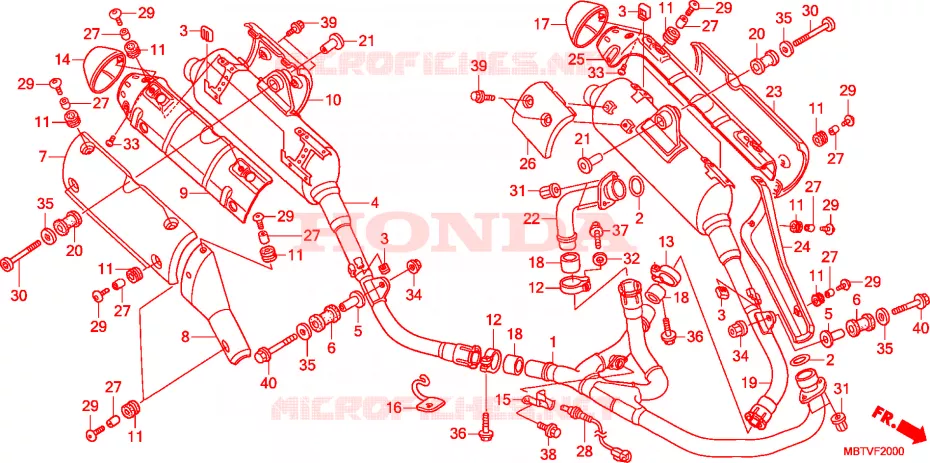 SILENCIEUX D'ECHAPPEMENT Honda MOTO 1000 VARADERO 2011  XL1000VB