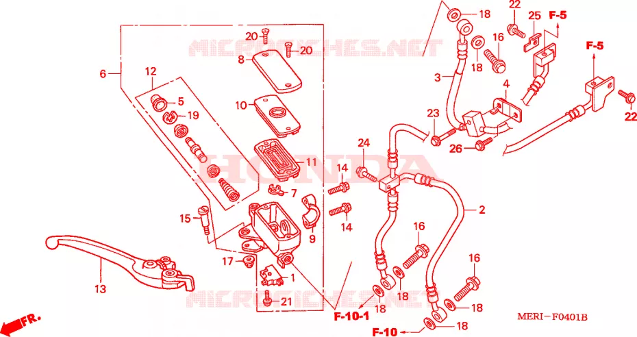 MAITRE-CYLINDRE FREIN AV.(CBF600SA/NA) Honda MOTO 600 CBF 2005  CBF600SA5