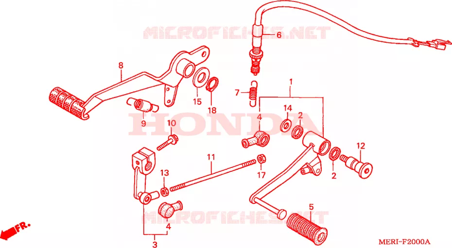 SELECTEUR - PEDALE DE FREIN Honda MOTO 600 CBF 2004  CBF600SA4