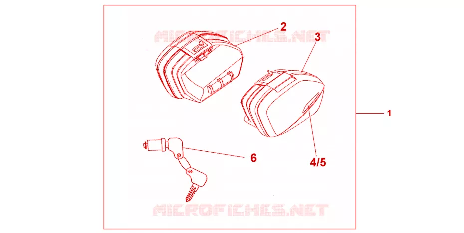 VALISES STANDARD Honda MOTO 600 CBF 2004  CBF600NA4
