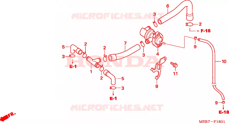 COMMANDE INJECTION D'AIR SOUPAPE(1) Honda MOTO 600 CBF 2007  CBF600SA6
