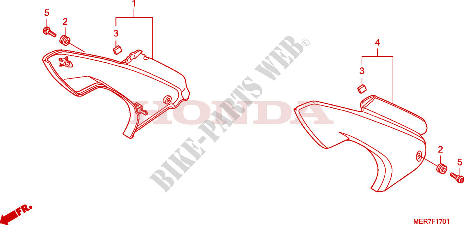 COUVERCLES LATERAUX (CBF600S8/SA8/N8/NA8) pour Honda CBF 600 FAIRING ABS de 2009