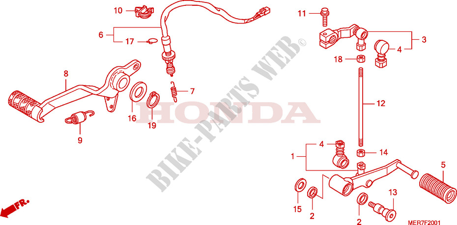 PEDALE DE FREIN/PEDALE DE CHANGEMENT(CBF600S8/SA8/N8/NA8) pour Honda CBF 600 FAIRING ABS de 2009