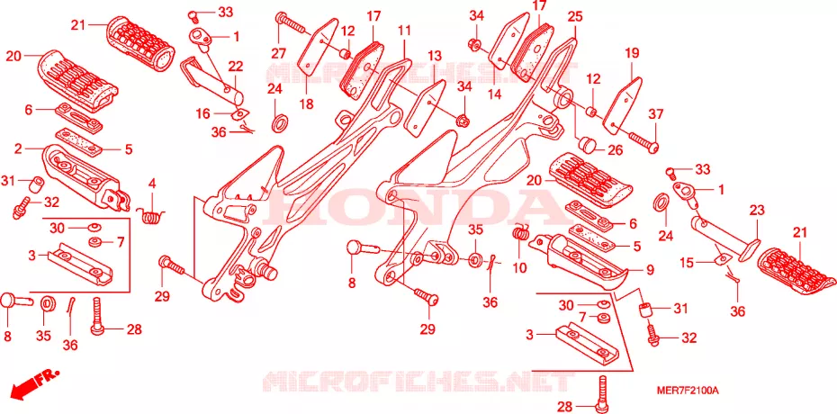 REPOSE PIED Honda MOTO 600 CBF 2008  CBF600N8