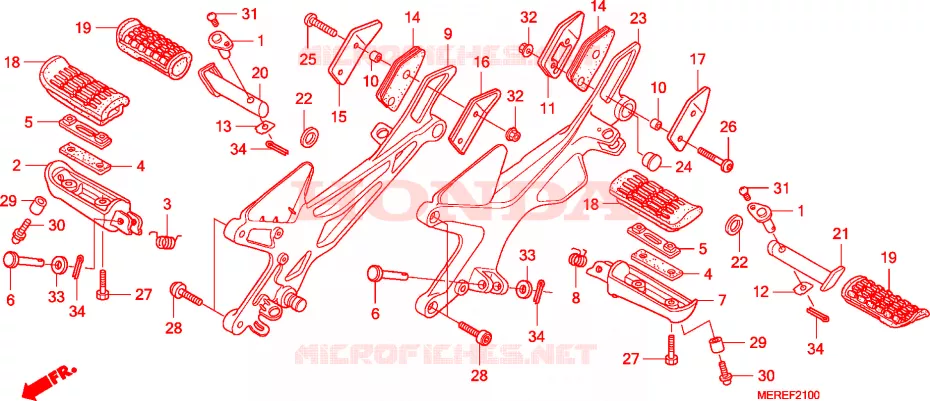 REPOSE PIED Honda MOTO 600 CBF 2009  CBF600SA9