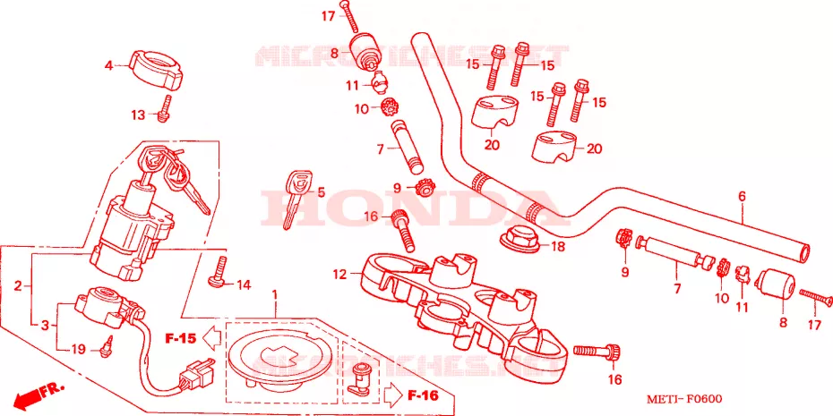 GUIDON - TE DE FOURCHE Honda MOTO 500 CBF 2004  CBF5004