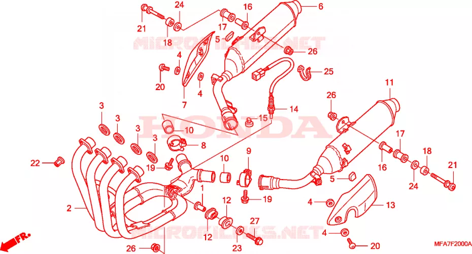 SILENCIEUX D'ECHAPPEMENT Honda MOTO 1000 CBF 2007  CBF1000T7