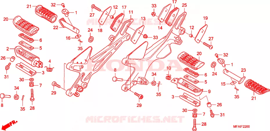 REPOSE PIED Honda MOTO 1000 CBF 2009  CBF10008