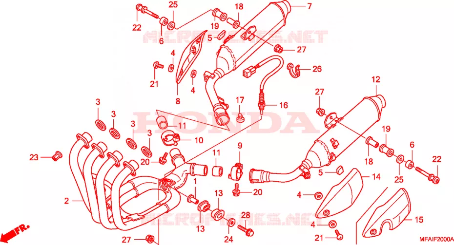 SILENCIEUX D'ECHAPPEMENT Honda MOTO 1000 CBF 2009  CBF10008