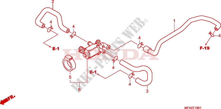 COMMANDE INJECTION D'AIR SOUPAPE pour Honda CBF 1000 ABS de 2010