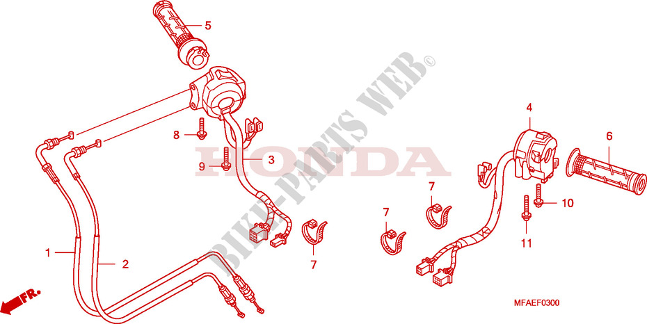 COMMODO   LEVIER   CABLE pour Honda CBF 1000 de 2010