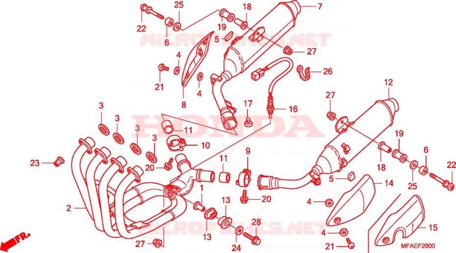 SILENCIEUX D'ECHAPPEMENT Honda MOTO 1000 CBF 2010  CBF1000A