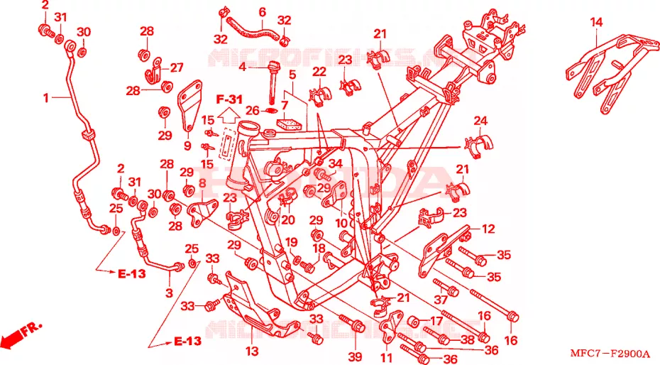 CADRE Honda MOTO 650 FMX 2006  FMX6505_F