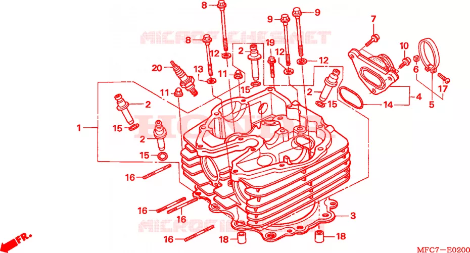 CULASSE Honda MOTO 650 FMX 2005  FMX6505