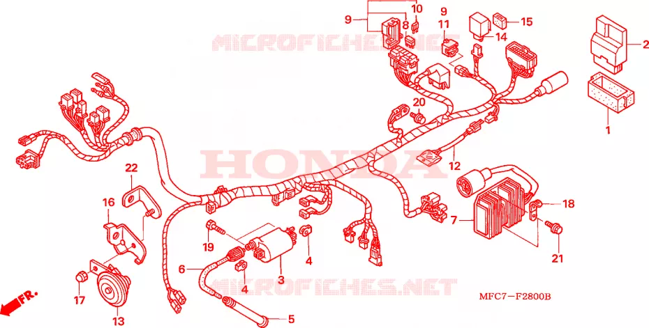 FAISCEAU DES FILS Honda MOTO 650 FMX 2006  FMX6505_F
