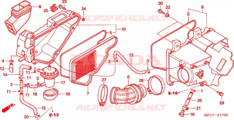 FILTRE A AIR Honda MOTO 650 FMX 2005  FMX6505