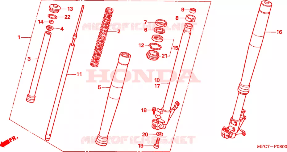 FOURCHE Honda MOTO 650 FMX 2005  FMX6505