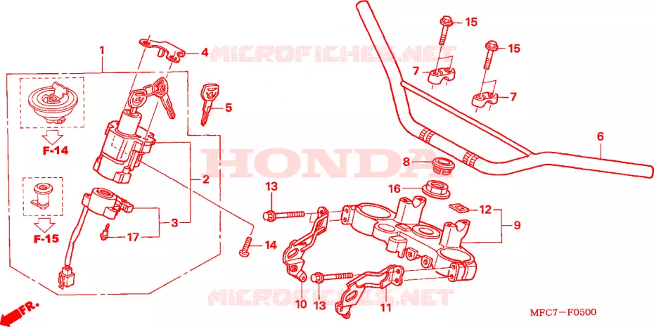 GUIDON - TE DE FOURCHE Honda MOTO 650 FMX 2006  FMX6506