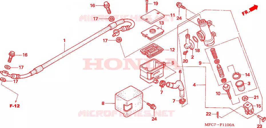 MAITRE-CYLINDRE DE FREIN ARRIERE Honda MOTO 650 FMX 2005  FMX6505